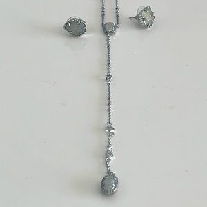 Kendra Scott lariat silver necklace and earrings  (rare)